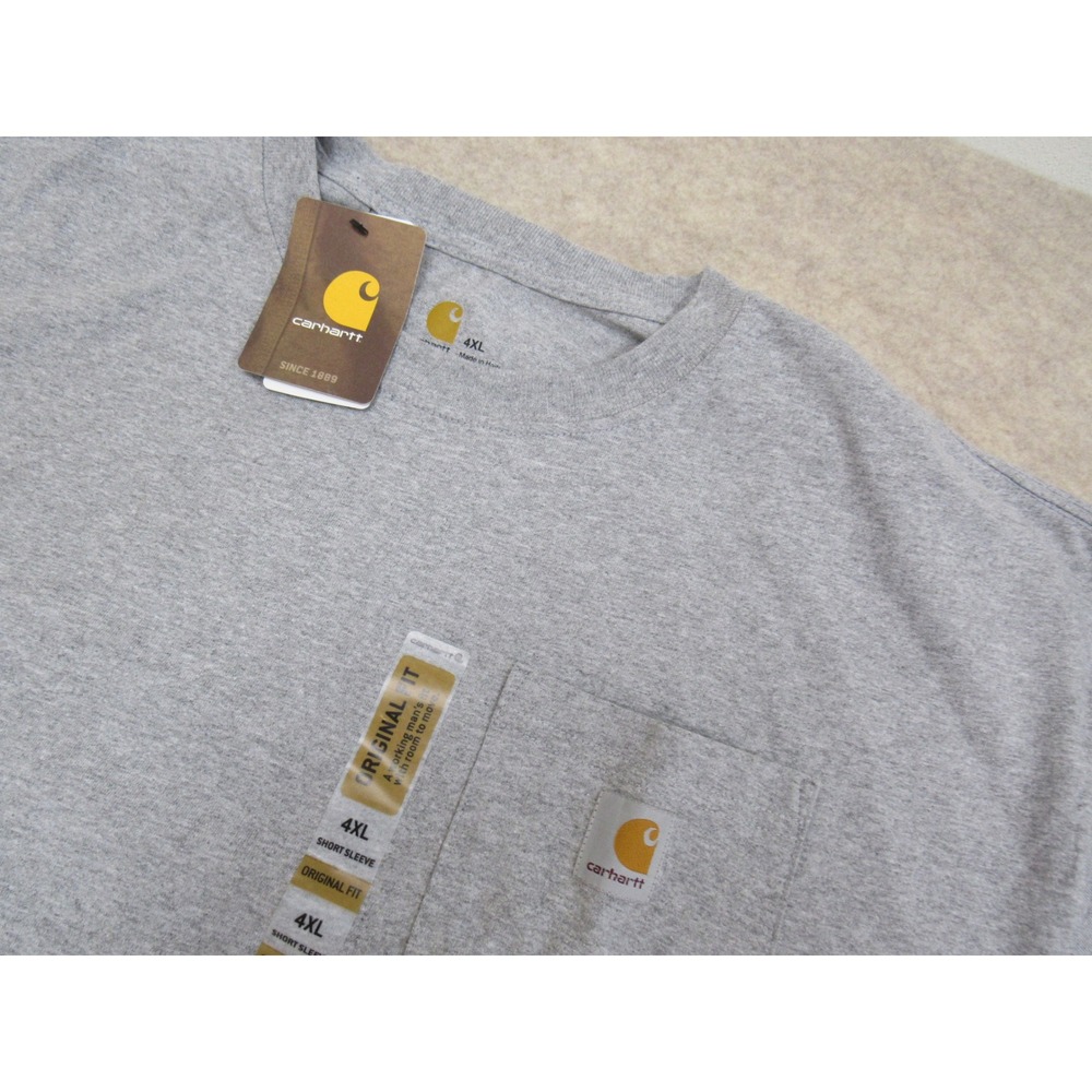 Carhartt K87 Mens 4XL Gray Original Fit Short Sleeve Pocket T-Shirt NWT